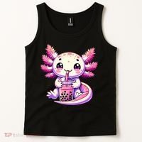 Axolotl Boba Tea Bubble Tea Anime Cute Kawaii Axolotl Tank Top thumb 2