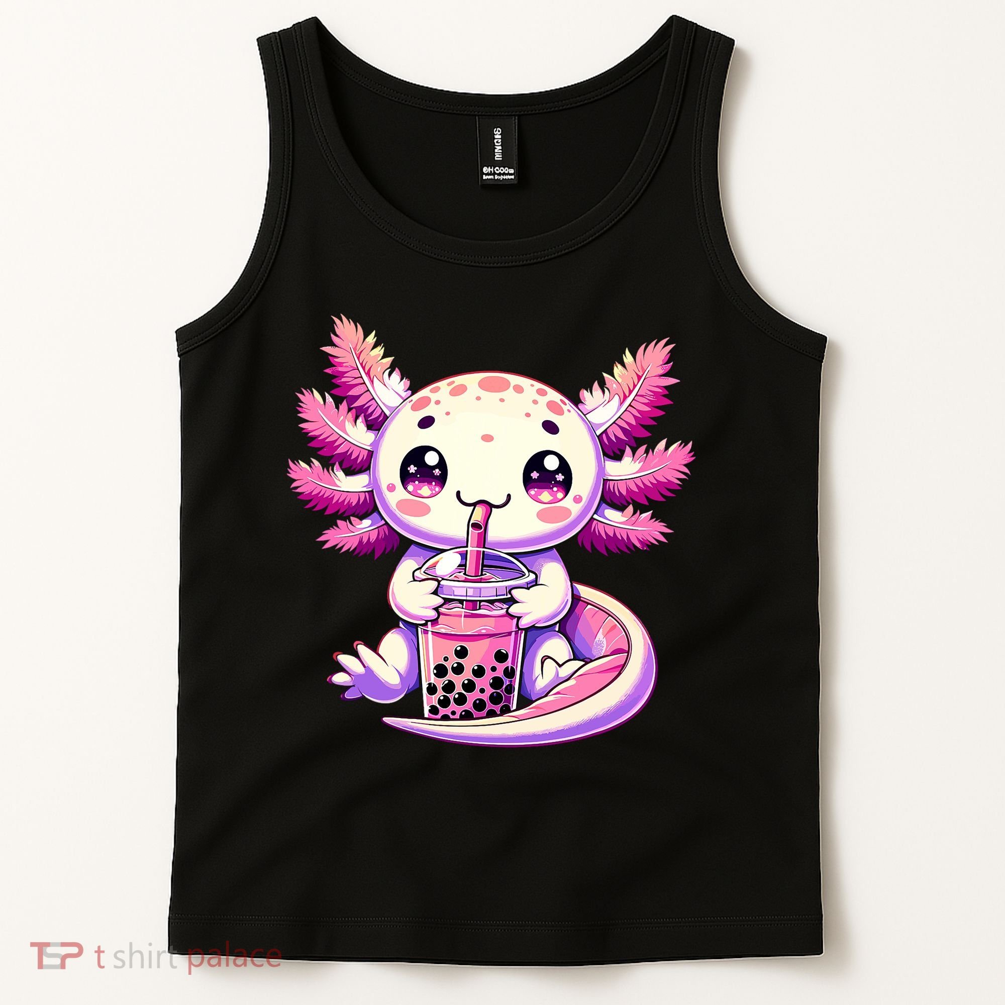 Axolotl Boba Tea Bubble Tea Anime Cute Kawaii Axolotl Tank Top