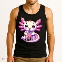 Axolotl Boba Tea Bubble Tea Anime Cute Kawaii Axolotl Tank Top thumb 3