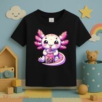 Axolotl Boba Tea Bubble Tea Anime Cute Kawaii Axolotl Toddler T-Shirt thumb 3