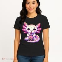 Axolotl Boba Tea Bubble Tea Anime Cute Kawaii Axolotl Women's T-Shirt thumb 4