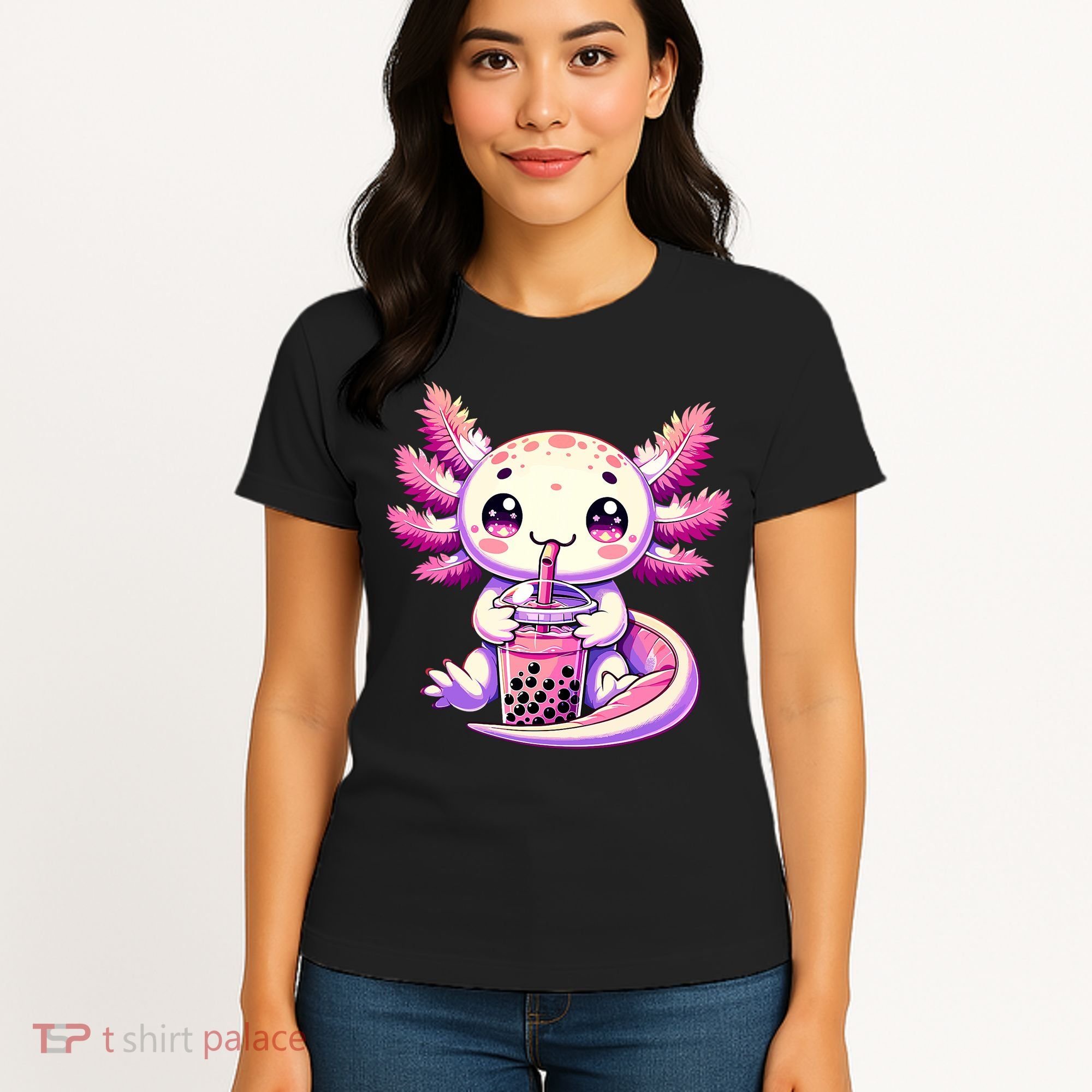 Axolotl Boba Tea Bubble Tea Anime Cute Kawaii Axolotl Women's T-Shirt