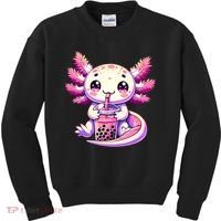 Axolotl Boba Tea Bubble Tea Anime Cute Kawaii Axolotl Kids Sweatshirt thumb 0