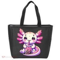 Axolotl Boba Tea Bubble Tea Anime Cute Kawaii Axolotl Tote Bag thumb 0