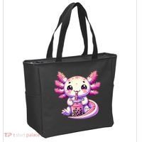 Axolotl Boba Tea Bubble Tea Anime Cute Kawaii Axolotl Tote Bag thumb 2