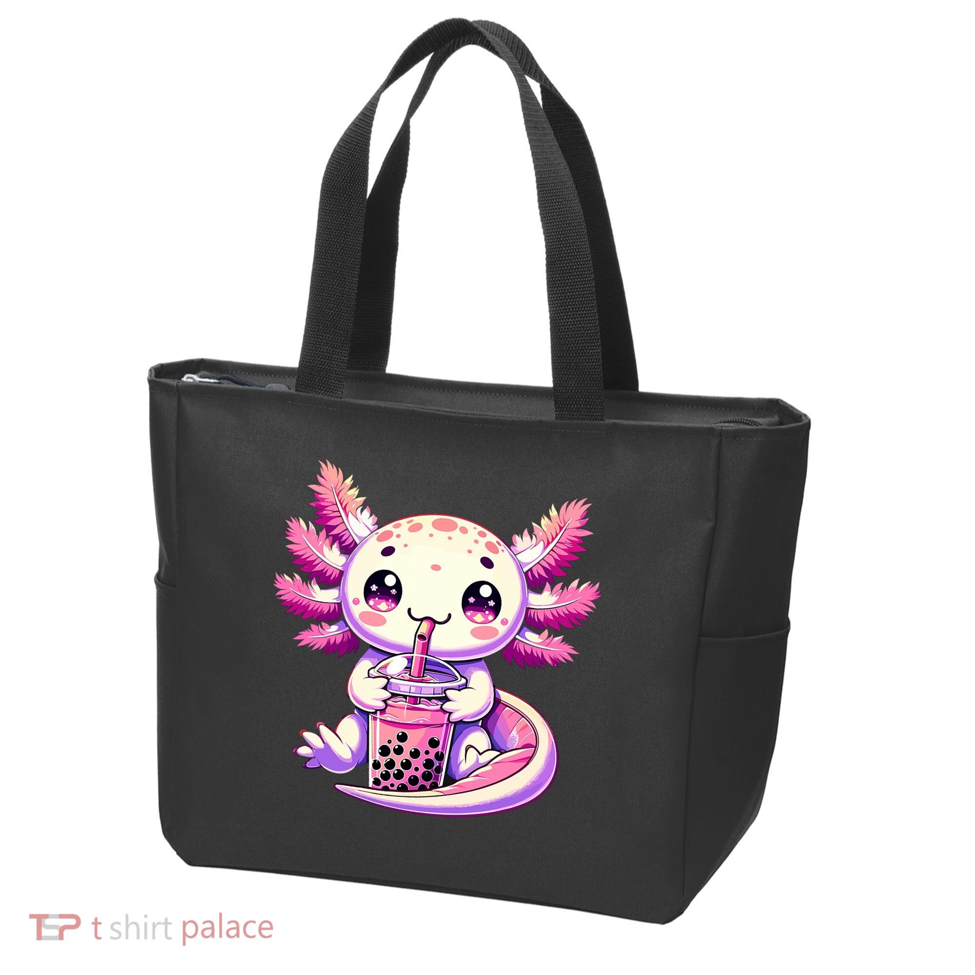 Axolotl Boba Tea Bubble Tea Anime Cute Kawaii Axolotl Tote Bag
