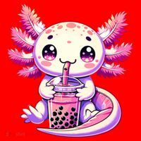 Axolotl Boba Tea Bubble Tea Anime Cute Kawaii Axolotl Santa Hat thumb 1
