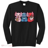 Axolotl Boba Tea Bubble Tea Gaming Gamer Ramen Axolotl  Sweatshirt thumb 0