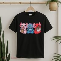 Axolotl Boba Tea Bubble Tea Gaming Gamer Ramen Axolotl  T-Shirt thumb 2