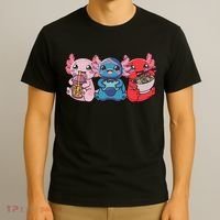 Axolotl Boba Tea Bubble Tea Gaming Gamer Ramen Axolotl  T-Shirt thumb 3
