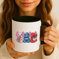Axolotl Boba Tea Bubble Tea Gaming Gamer Ramen Axolotl  Coffee Mug thumb 3