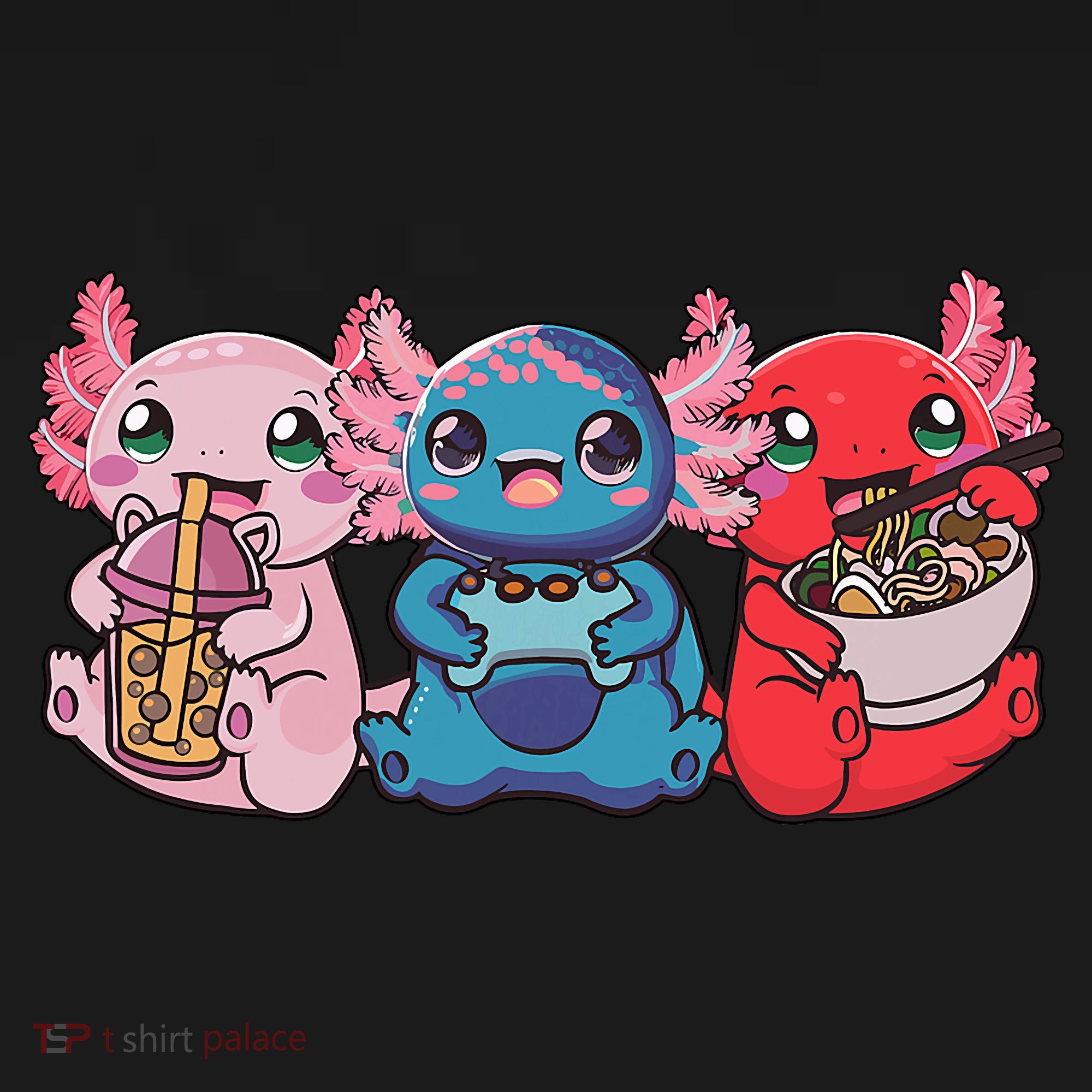 Axolotl Boba Tea Bubble Tea Gaming Gamer Ramen Axolotl  Women's Hoodie