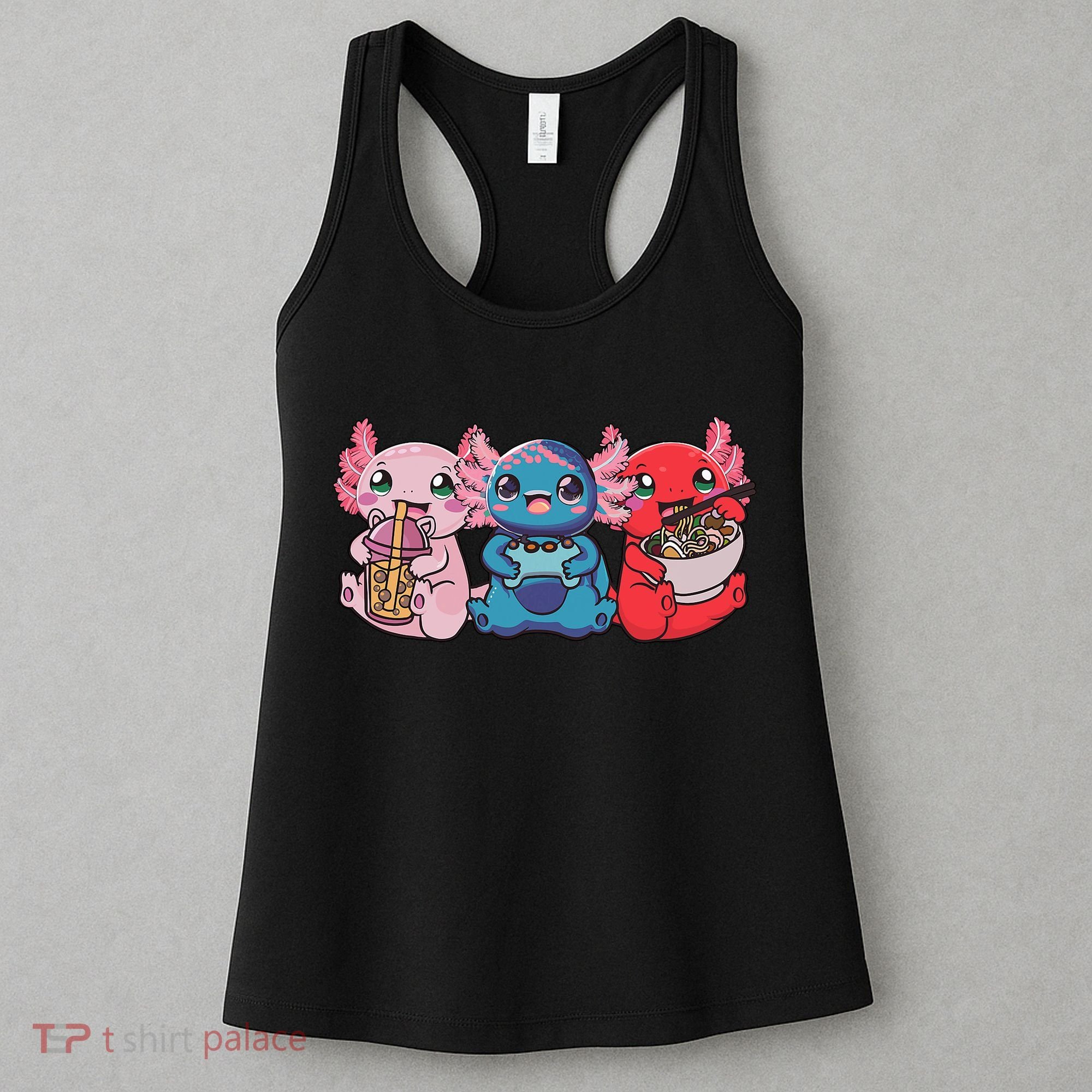 Axolotl Boba Tea Bubble Tea Gaming Gamer Ramen Axolotl  Women's Tank Top