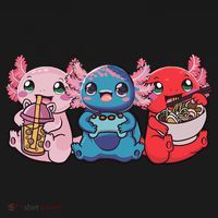 Axolotl Boba Tea Bubble Tea Gaming Gamer Ramen Axolotl  Baby Bodysuit thumb 2