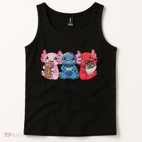 Axolotl Boba Tea Bubble Tea Gaming Gamer Ramen Axolotl  Tank Top thumb 2