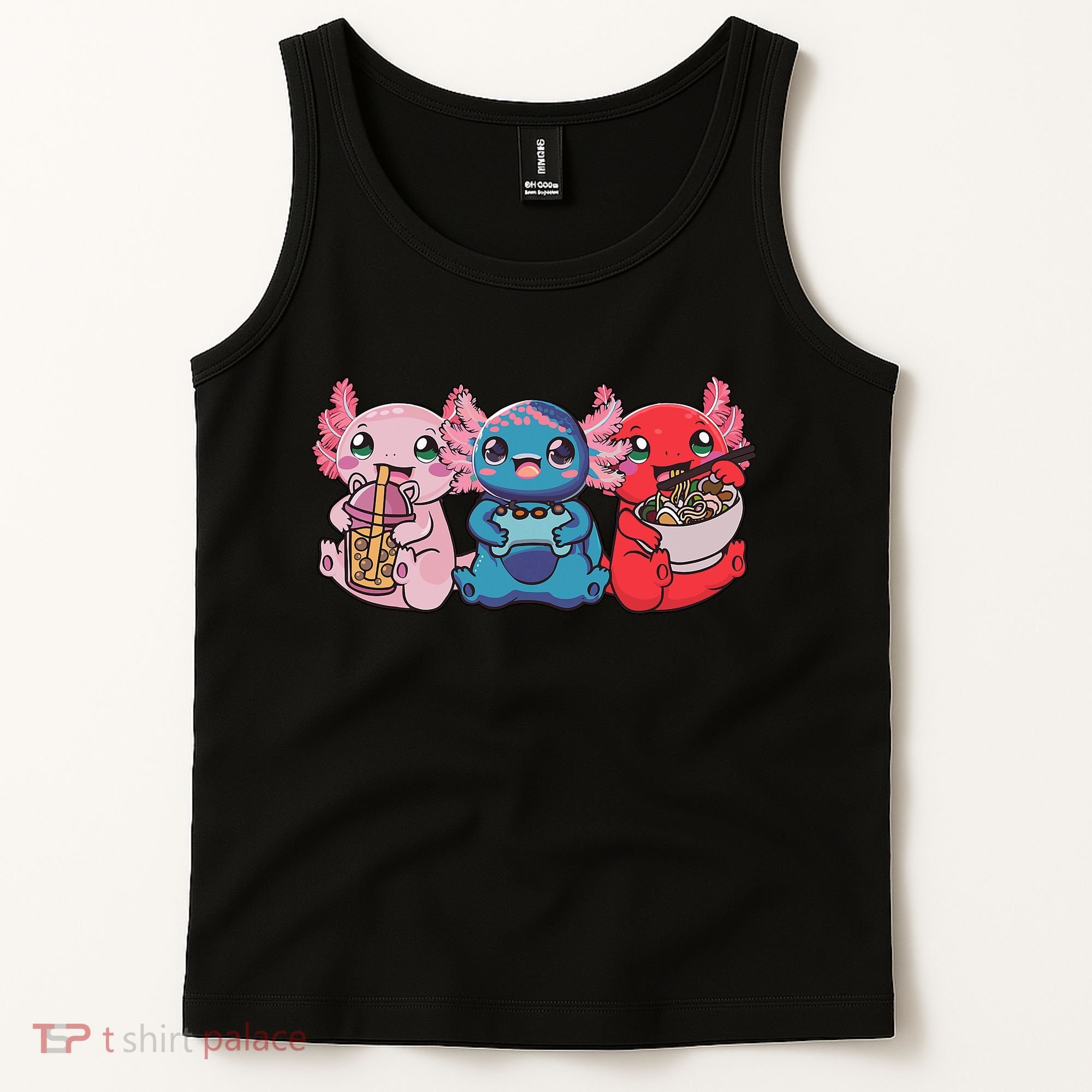 Axolotl Boba Tea Bubble Tea Gaming Gamer Ramen Axolotl  Tank Top