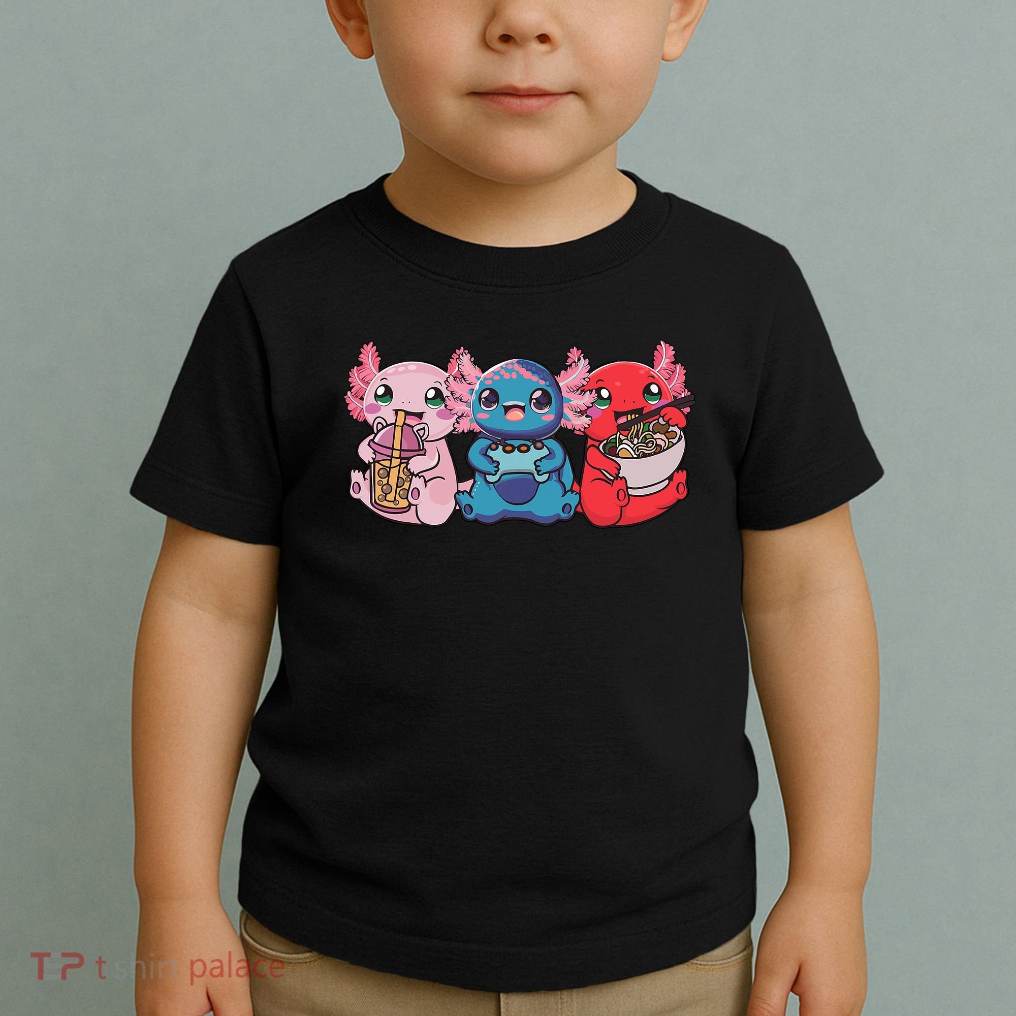 Axolotl Boba Tea Bubble Tea Gaming Gamer Ramen Axolotl  Toddler T-Shirt