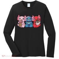 Axolotl Boba Tea Bubble Tea Gaming Gamer Ramen Axolotl  Women's Long Sleeve Shirt thumb 0
