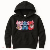 Axolotl Boba Tea Bubble Tea Gaming Gamer Ramen Axolotl  Kids Hoodie thumb 0