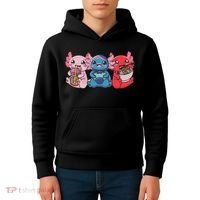 Axolotl Boba Tea Bubble Tea Gaming Gamer Ramen Axolotl  Kids Hoodie thumb 4