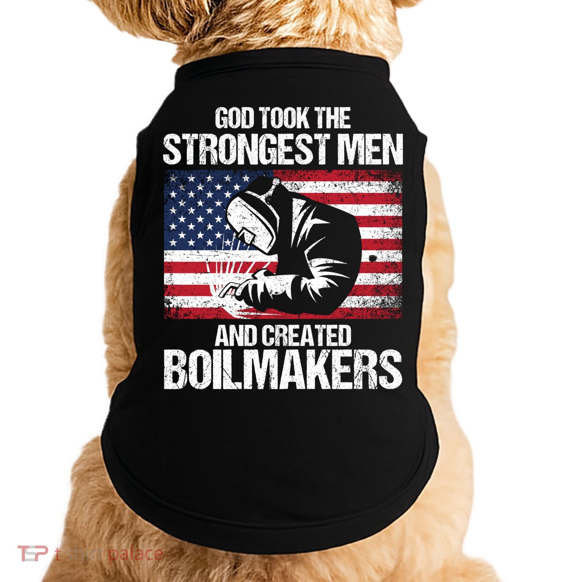 American Boilermakers Union Worker Strongest Us Flag Gift Doggie Tank
