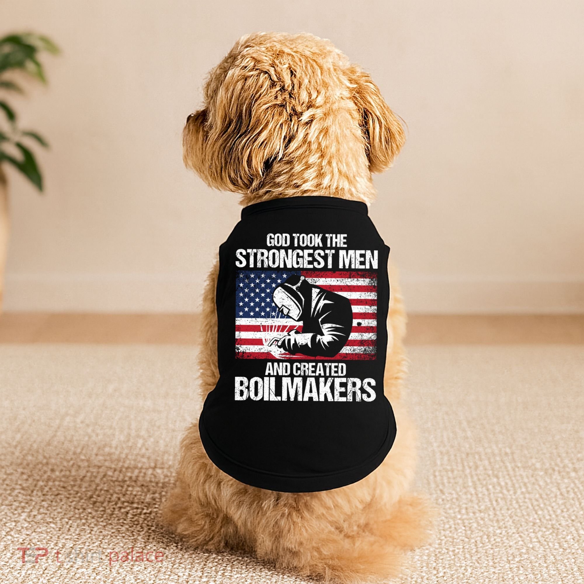 American Boilermakers Union Worker Strongest Us Flag Gift Doggie Tank