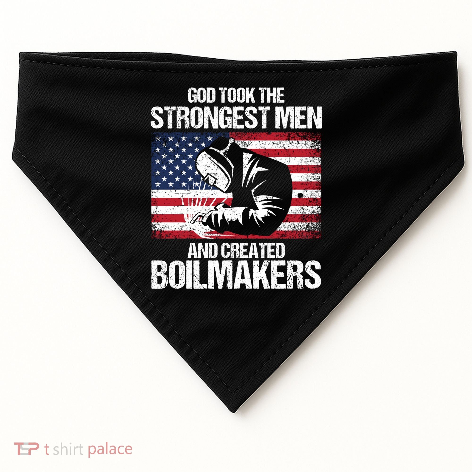 American Boilermakers Union Worker Strongest Us Flag Gift USA-Made Doggie Bandana