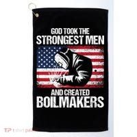 American Boilermakers Union Worker Strongest Us Flag Gift Golf Towel thumb 0