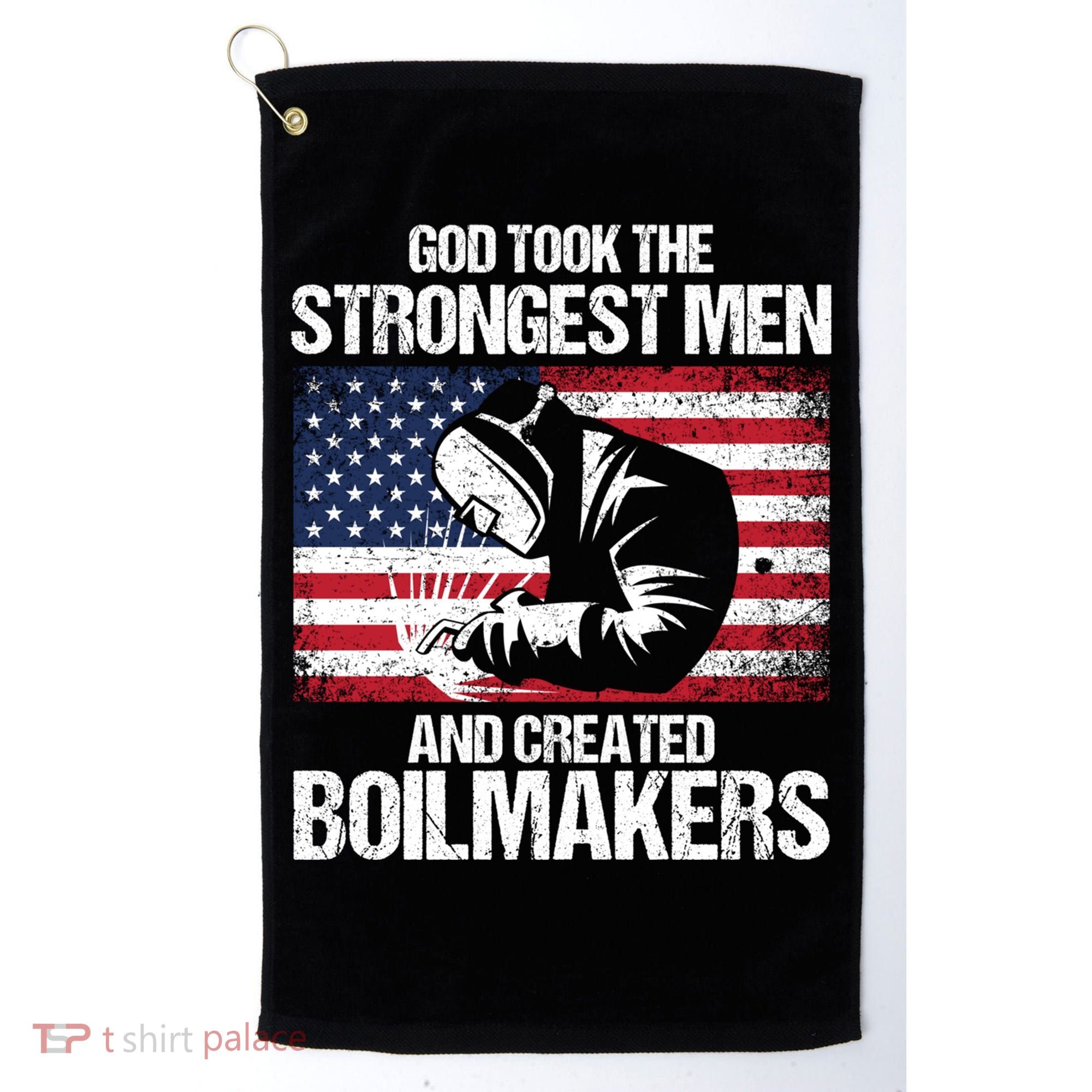American Boilermakers Union Worker Strongest Us Flag Gift Golf Towel
