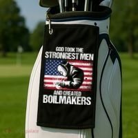 American Boilermakers Union Worker Strongest Us Flag Gift Golf Towel thumb 2