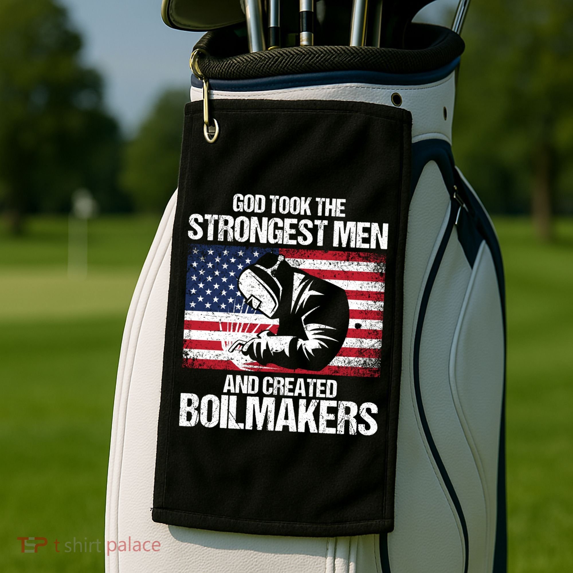 American Boilermakers Union Worker Strongest Us Flag Gift Golf Towel