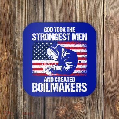 American Boilermakers Union Worker Strongest Us Flag Gift Coaster