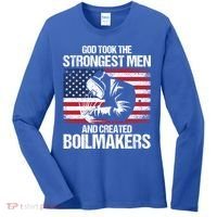 American Boilermakers Union Worker Strongest Us Flag Gift Women's Long Sleeve Shirt thumb 0