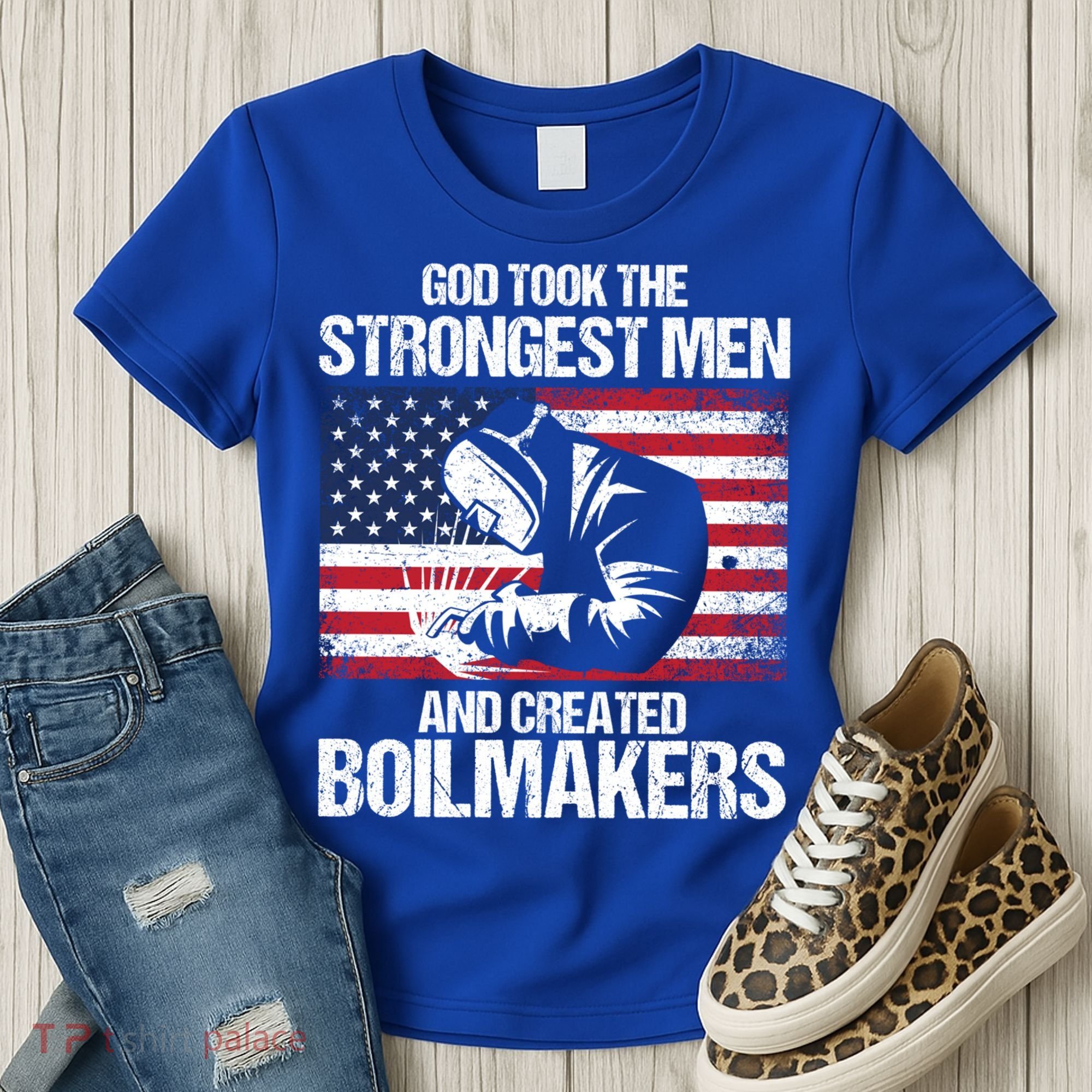 American Boilermakers Union Worker Strongest Us Flag Gift Women's T-Shirt