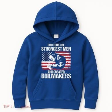 American Boilermakers Union Worker Strongest Us Flag Gift Kids Hoodie