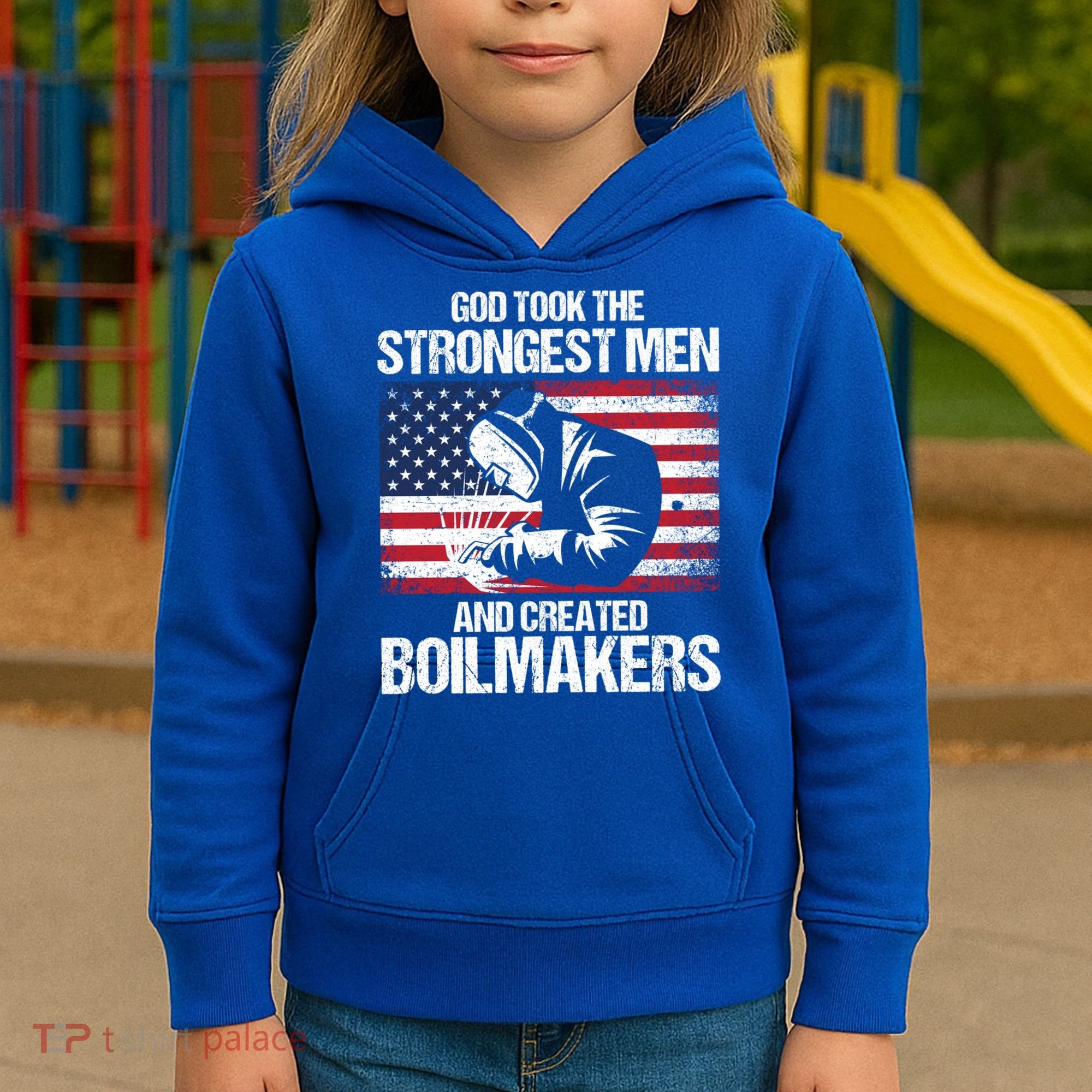 American Boilermakers Union Worker Strongest Us Flag Gift Kids Hoodie