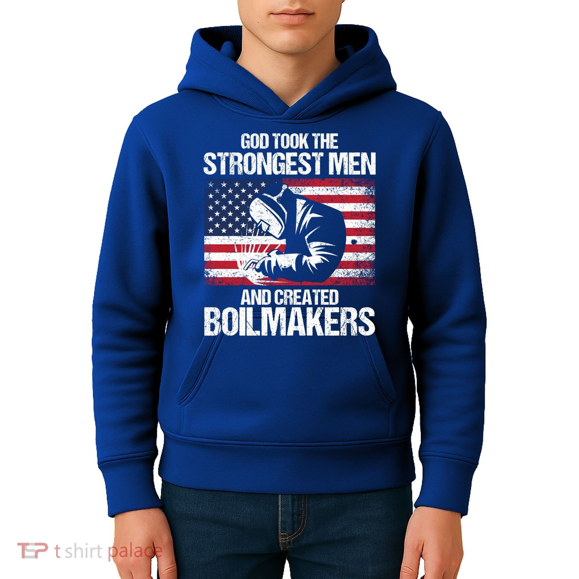American Boilermakers Union Worker Strongest Us Flag Gift Kids Hoodie