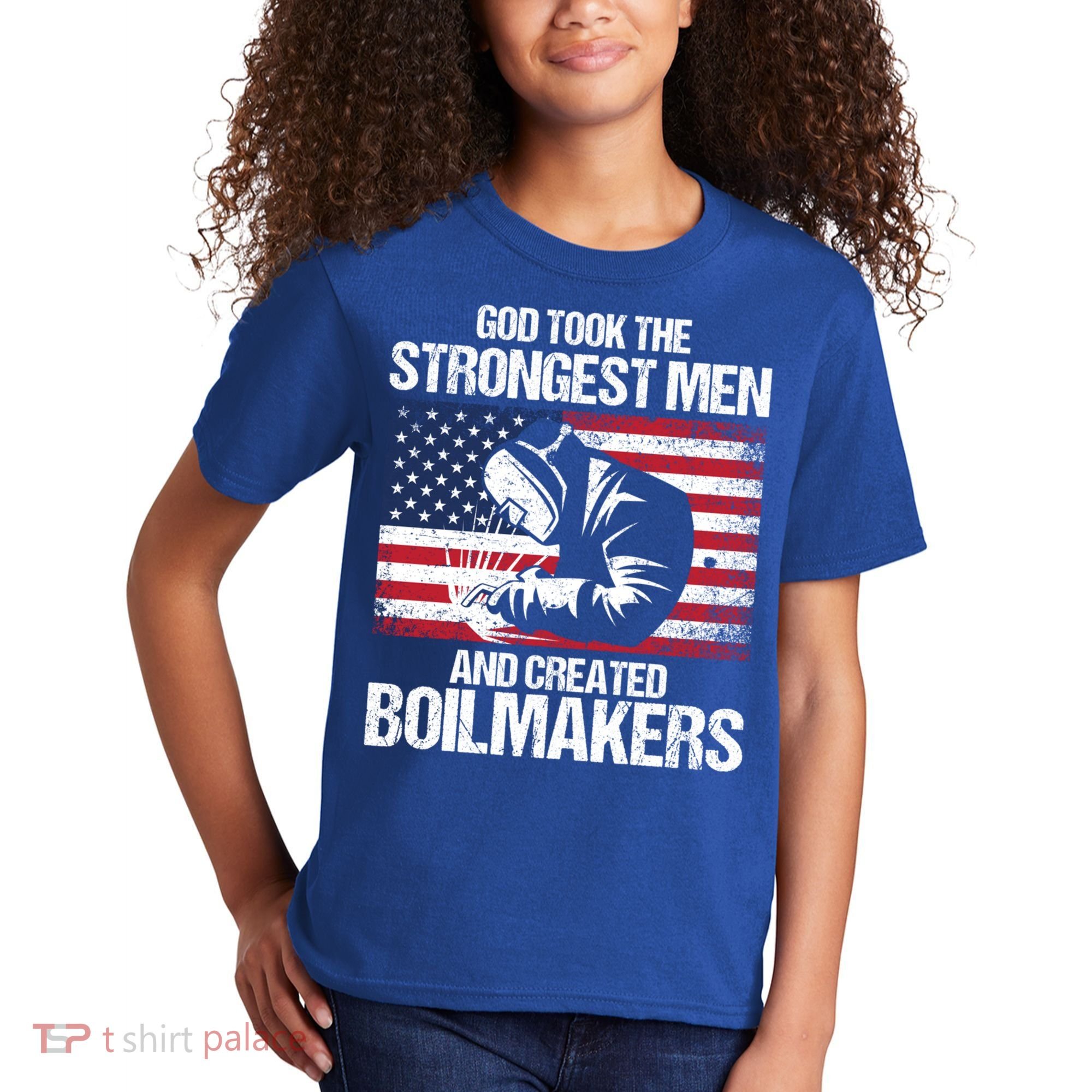 American Boilermakers Union Worker Strongest Us Flag Gift Kids T-Shirt