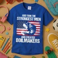 American Boilermakers Union Worker Strongest Us Flag Gift Kids T-Shirt thumb 3