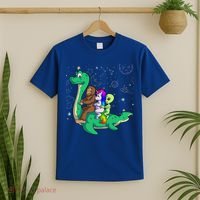 Alien Bigfoot Unicorn Riding Loch Ness Monster Halloween T-Shirt thumb 2