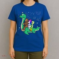 Alien Bigfoot Unicorn Riding Loch Ness Monster Halloween T-Shirt thumb 4