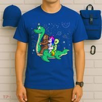 Alien Bigfoot Unicorn Riding Loch Ness Monster Halloween T-Shirt thumb 6