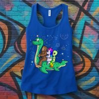 Alien Bigfoot Unicorn Riding Loch Ness Monster Halloween Women's Tank Top thumb 3
