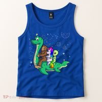 Alien Bigfoot Unicorn Riding Loch Ness Monster Halloween Tank Top thumb 2