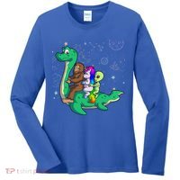 Alien Bigfoot Unicorn Riding Loch Ness Monster Halloween Women's Long Sleeve Shirt thumb 0