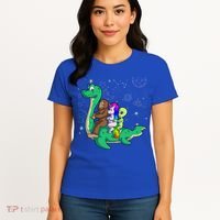Alien Bigfoot Unicorn Riding Loch Ness Monster Halloween Women's T-Shirt thumb 4
