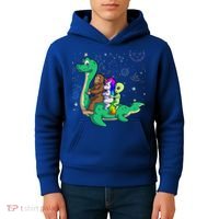 Alien Bigfoot Unicorn Riding Loch Ness Monster Halloween Kids Hoodie thumb 4
