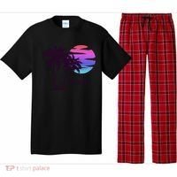 Aruba Beach Vacation Caribbean Cruise Retro Sunset Palm Tree Meaningful Gift Pajama Set thumb 0