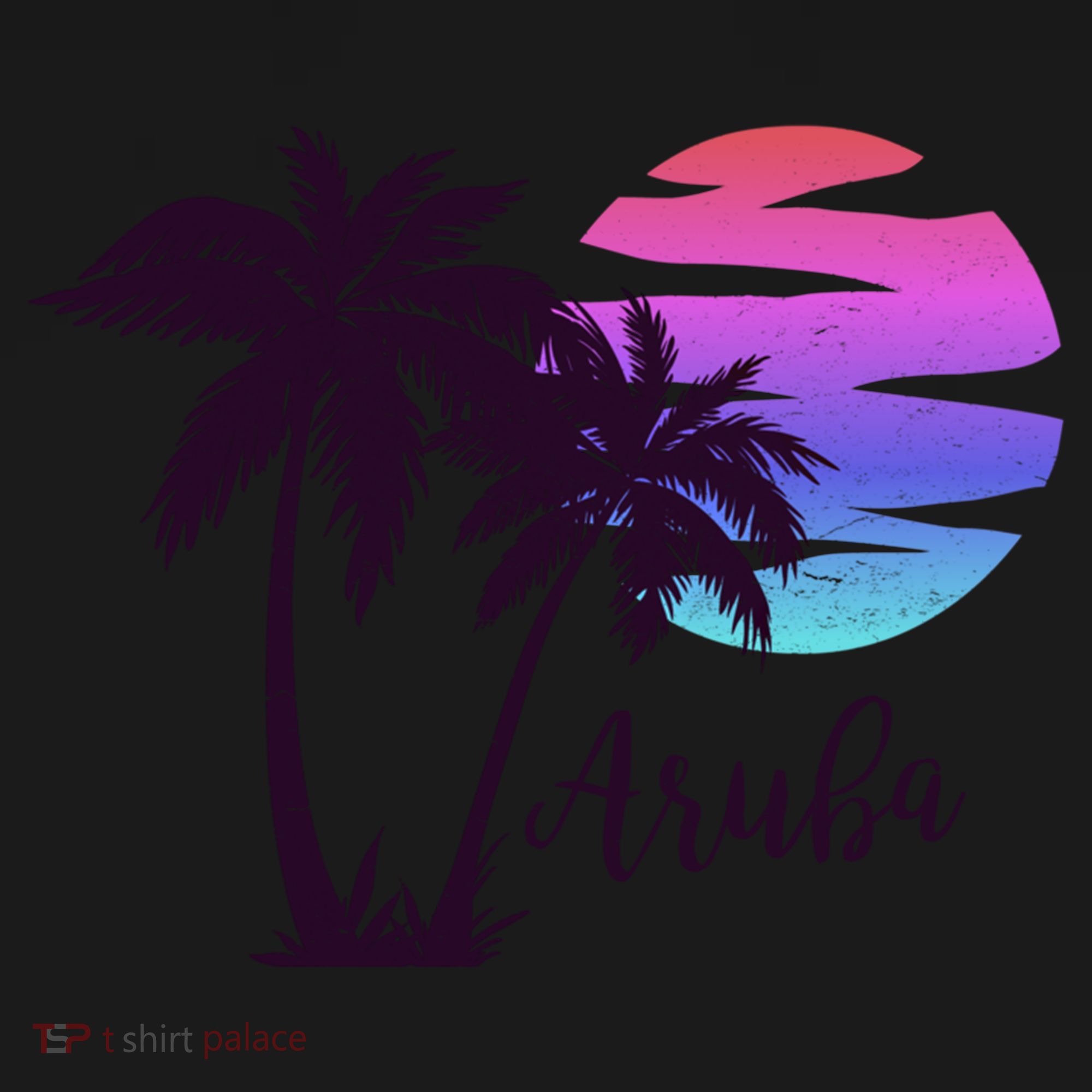 Aruba Beach Vacation Caribbean Cruise Retro Sunset Palm Tree Meaningful Gift Women's Hoodie