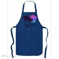 Aruba Beach Vacation Caribbean Cruise Retro Sunset Palm Tree Meaningful Gift Apron thumb 0